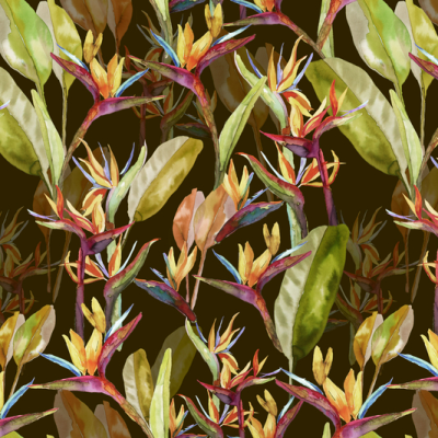 Printed Spanish Polyester Satin Charmeuse - Poinciana