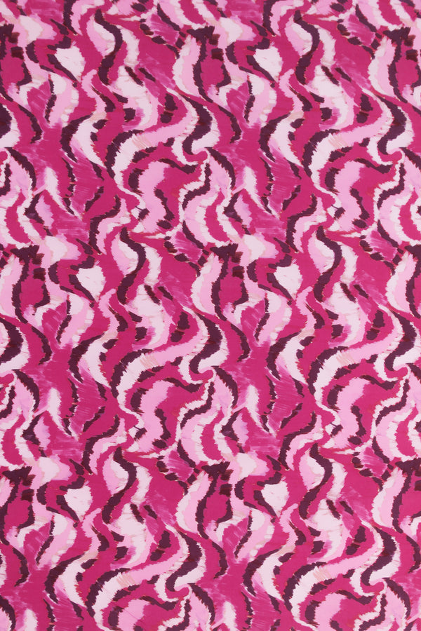 Printed Spanish Viscose Challis - Magenta Mirage