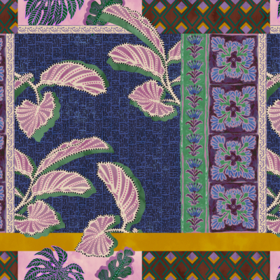 Printed Heavy Polyester Satin - Earl Grey