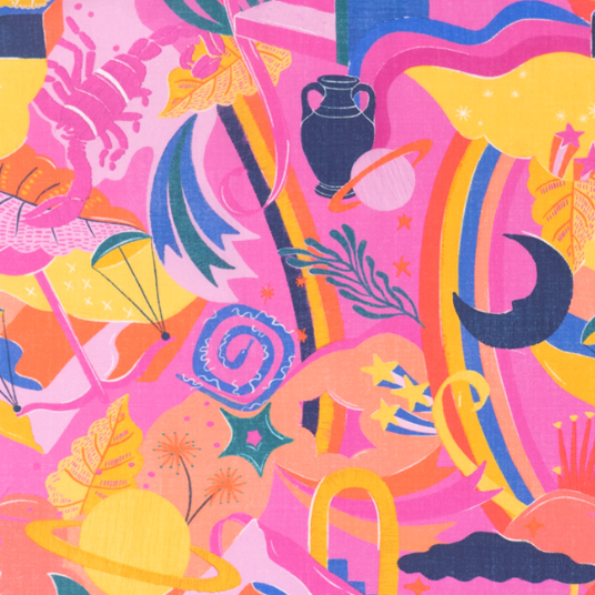 Printed Spanish Ecovero Viscose Challis - Co Star