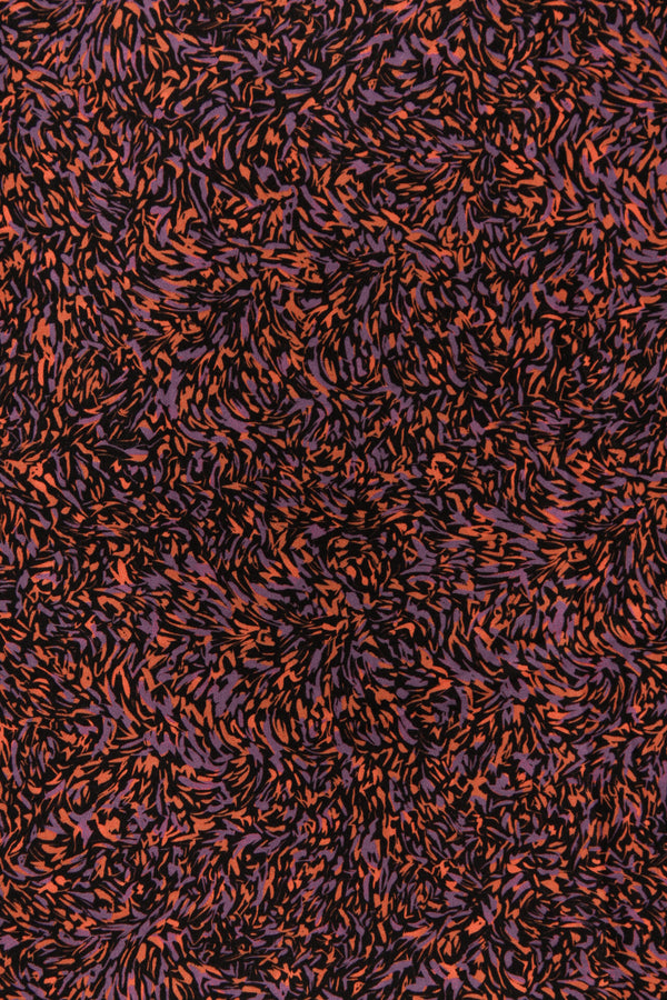 Printed Spanish Polyester Satin Twill - Hazy Purple Shrubs