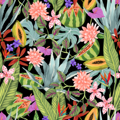 Printed Spanish Organic Cotton Sheer Voile - Fruit Salad