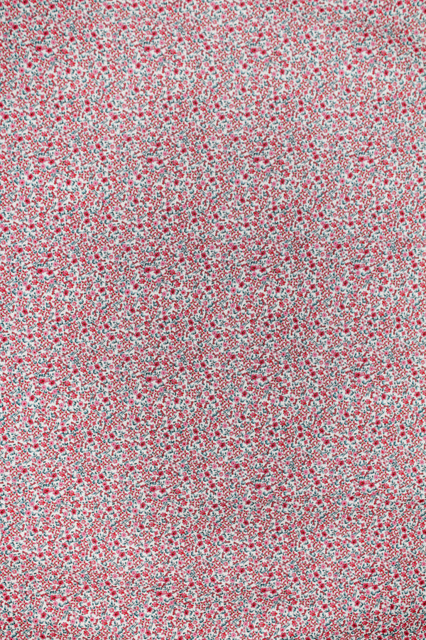 Printed Spanish Organic Cotton Voile - Blossoms Red