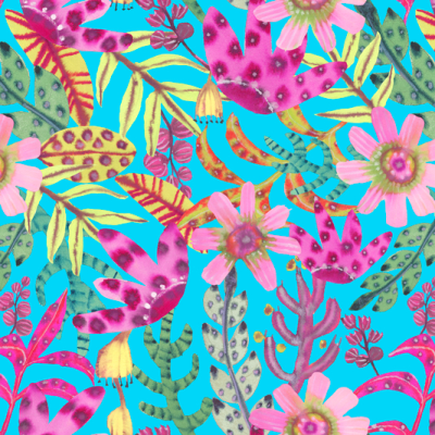 Printed Spanish Viscose Challis - Underwater Garden