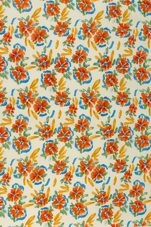 Printed Spanish Viscose Challis - Scattered Babys Breath