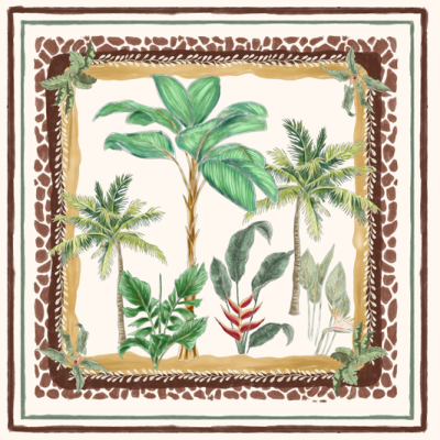 Printed Spanish Polyester Crepe - Palm Light