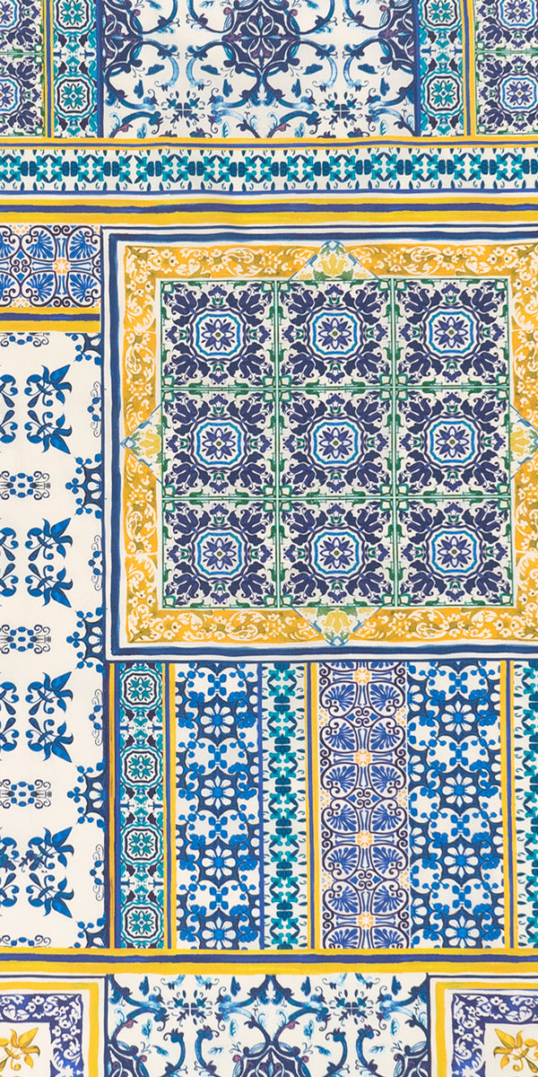 Printed Spanish Organic Cotton Voile - Zellige