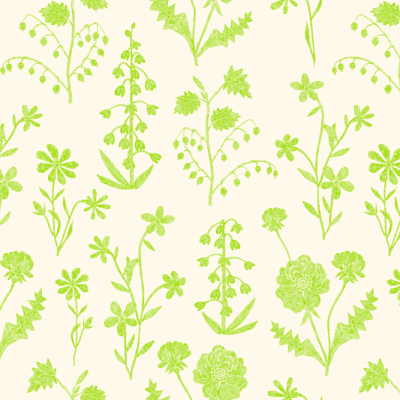 Printed Spanish Organic Cotton Linen - Green Eco
