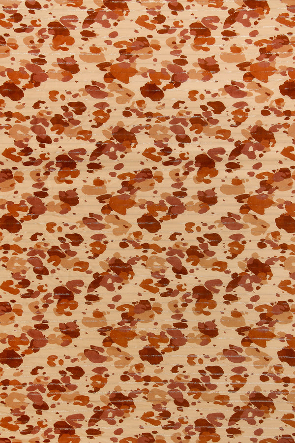 Printed Spanish Viscose Voile (Metallic Thread) - Patches Brown