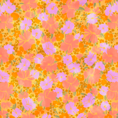 Printed Spanish Organic Cotton Poplin Spandex - Cherry Blossom