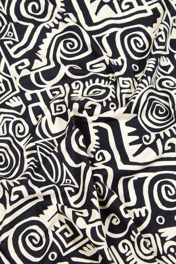 Printed Spanish Organic Cotton Heavy Sateen - Tombs Night