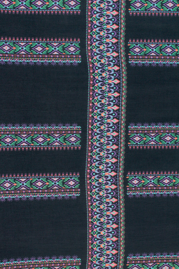 Printed Spanish Ecovero Viscose Crinkle - Midnight Geo