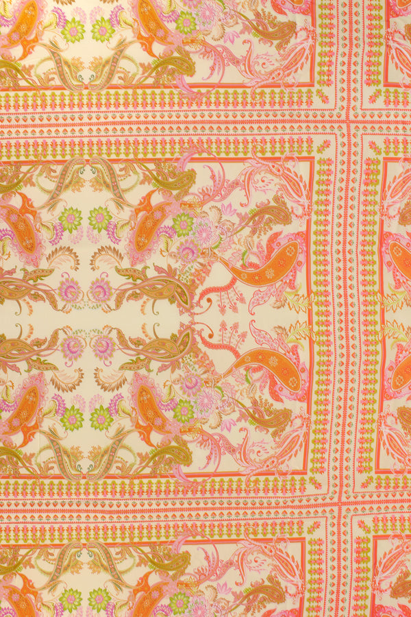 Printed Spanish Viscose Challis - Koi Paisley