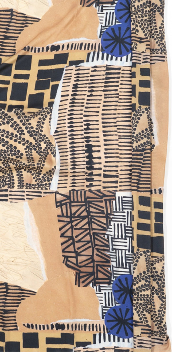 Printed Spanish Viscose Challis - Brown Sugar