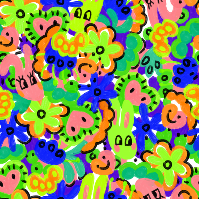 Printed Spanish Viscose Challis - Smiley Face