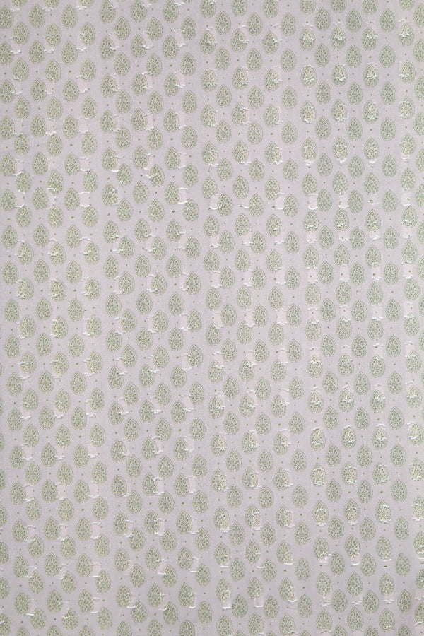 Printed Spanish Textured Organic Cotton Voile - Pale Chandeliers