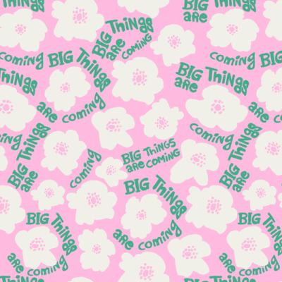 Printed Spanish Polyester Satin Charmeuse - Big Things Pink
