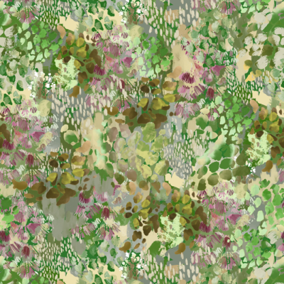 Printed Spanish Recycled Polyester Crepe - Forest Haze