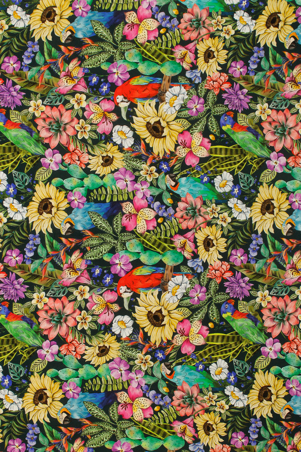 Printed Spanish Viscose Challis - Lorikeet