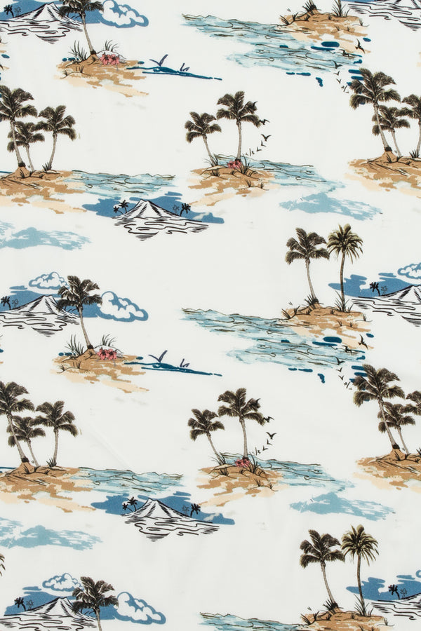Printed Spanish Ecovero Viscose Challis - Autumn Island