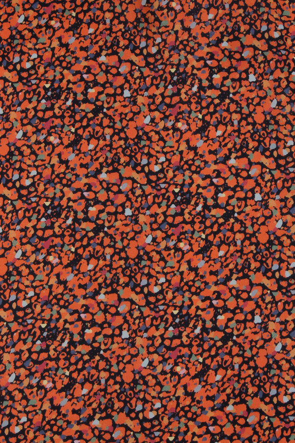 Printed Spanish Recycled Polyester Satin Twill - Tiny Abstract Leopard