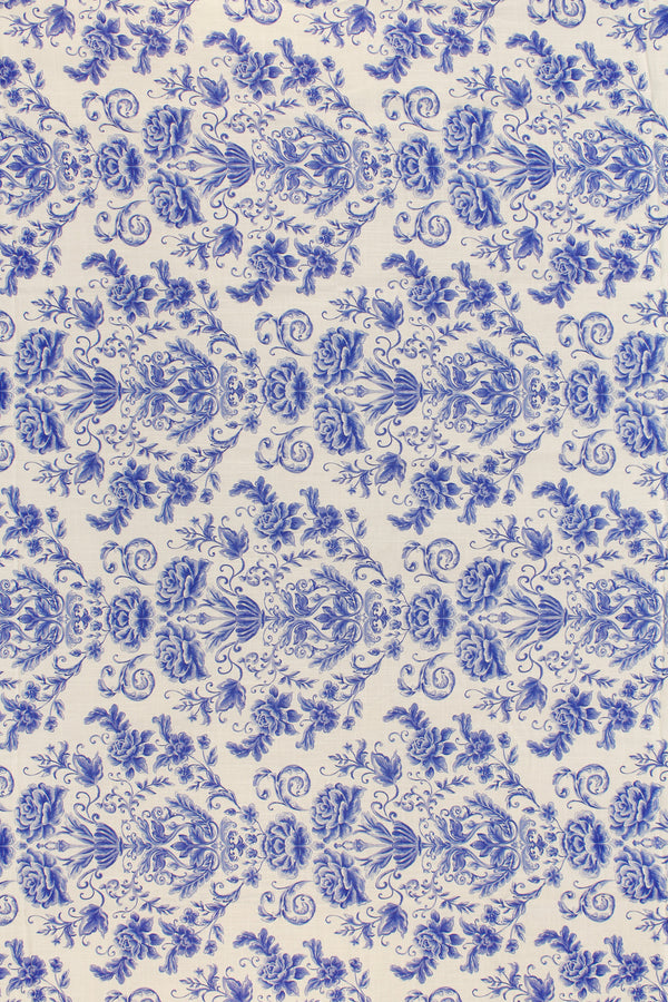 Printed Spanish Viscose Linen - Antique Ceramics