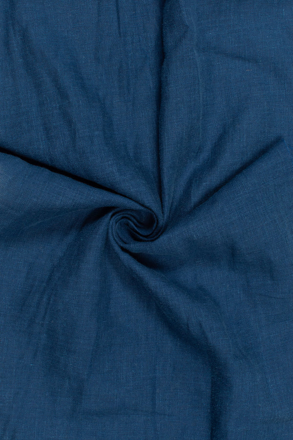 Plain Spanish Flax Linen Ecovero Viscose - Steel Blue