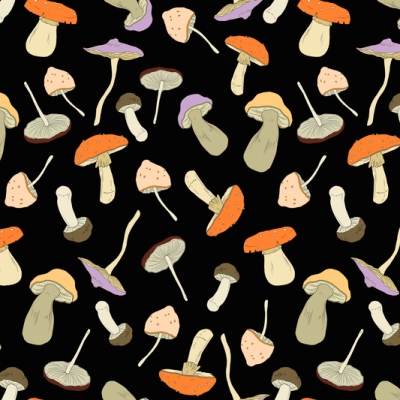 Printed Spanish Polyester Crepe - Psylicibin