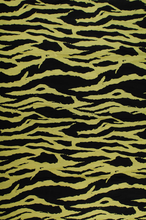 Printed Spanish Viscose Challis - Wavy Mirage Moss