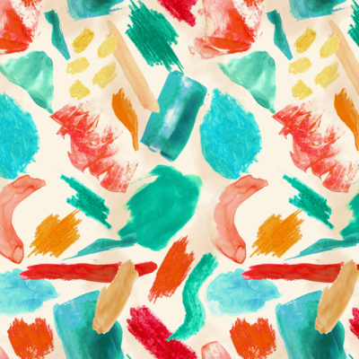 Printed Spanish Viscose Challis - Macaroni Art Cream