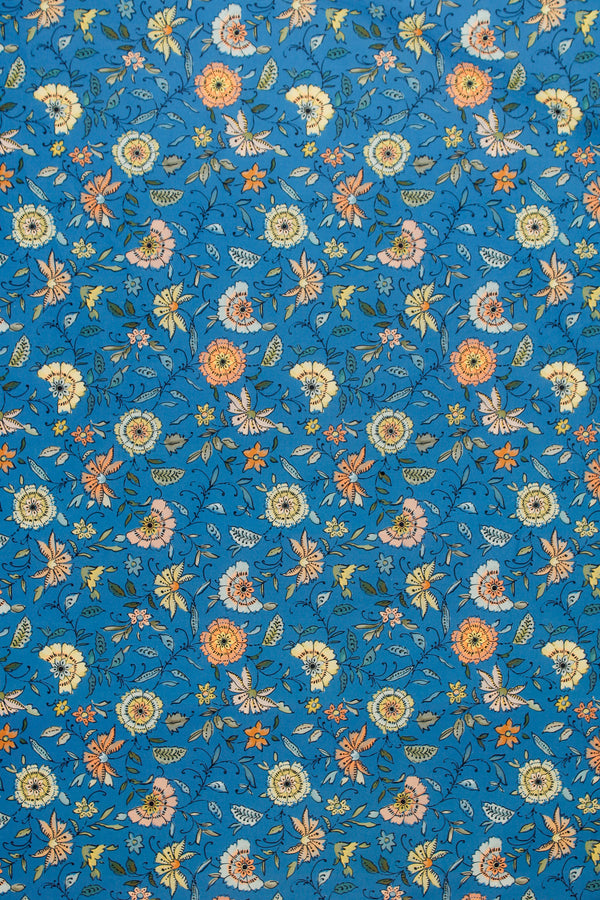 Printed Organic Cotton Voile - Blue William