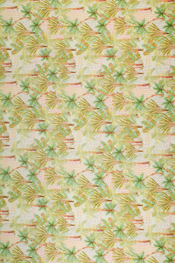 Printed Spanish Organic Cotton Poplin - Palmy Days Light