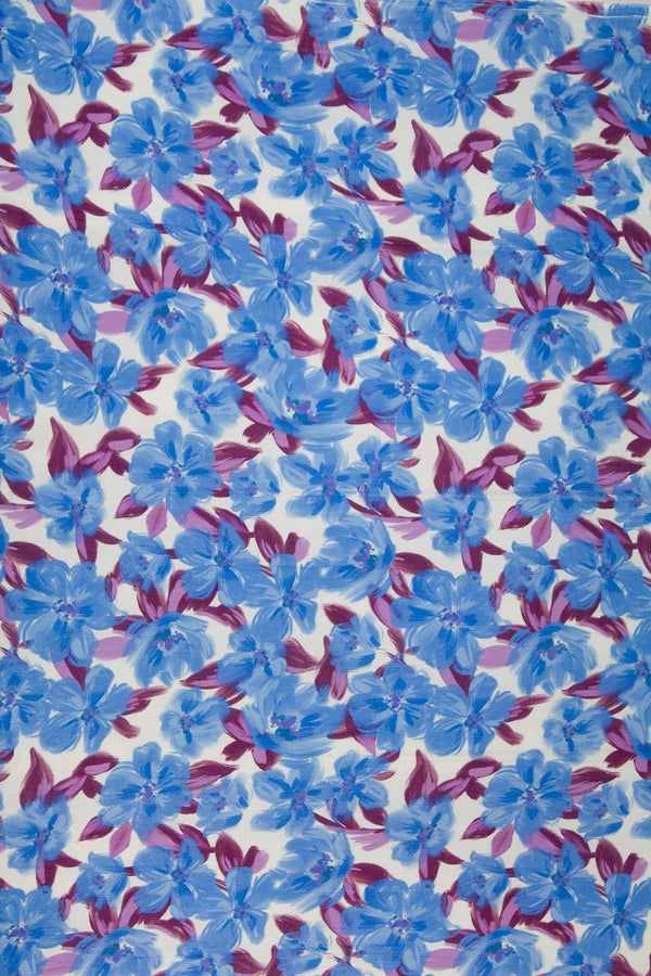 Printed Spanish Viscose Crinkle - Deep Sea