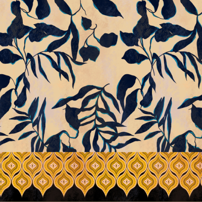 Printed Spanish Ecovero Viscose Linen - Papyrus Night