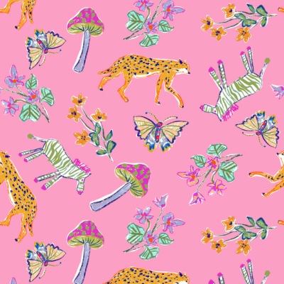 Printed Spanish Organic Cotton Poplin - Safari Daydream