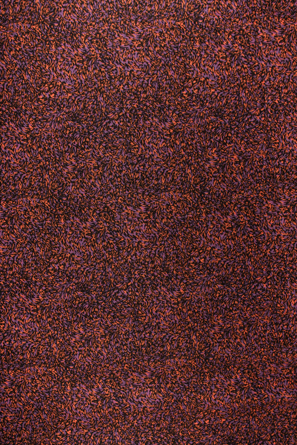 Printed Spanish Polyester Satin Twill - Hazy Purple Shrubs