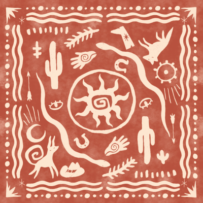 Printed Spanish Organic Cotton Sateen Twill - San Pedro Clay