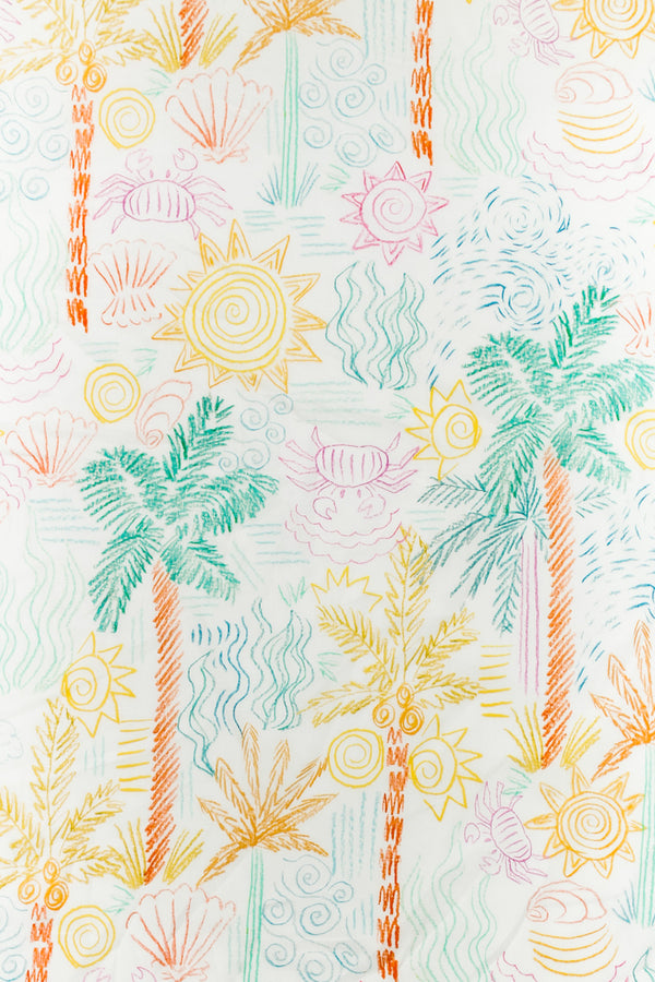 Printed Spanish Organic Cotton Voile - Malibu