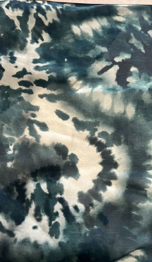 Printed Textured Viscose Linen - Glistening Seas