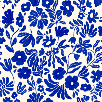 Printed Spanish Polyester Satin Charmeuse - Blue Bird