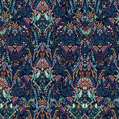 Printed Spanish Viscose Voile (Metallic Thread) - Persian Peacock