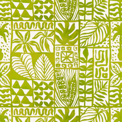 Printed Spanish Organic Cotton Poplin - Green Abstract