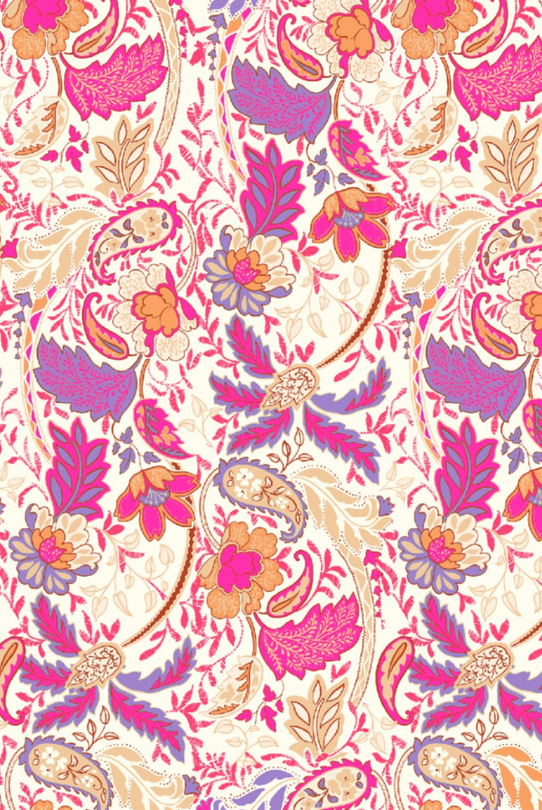 Printed European Linen - Petunias