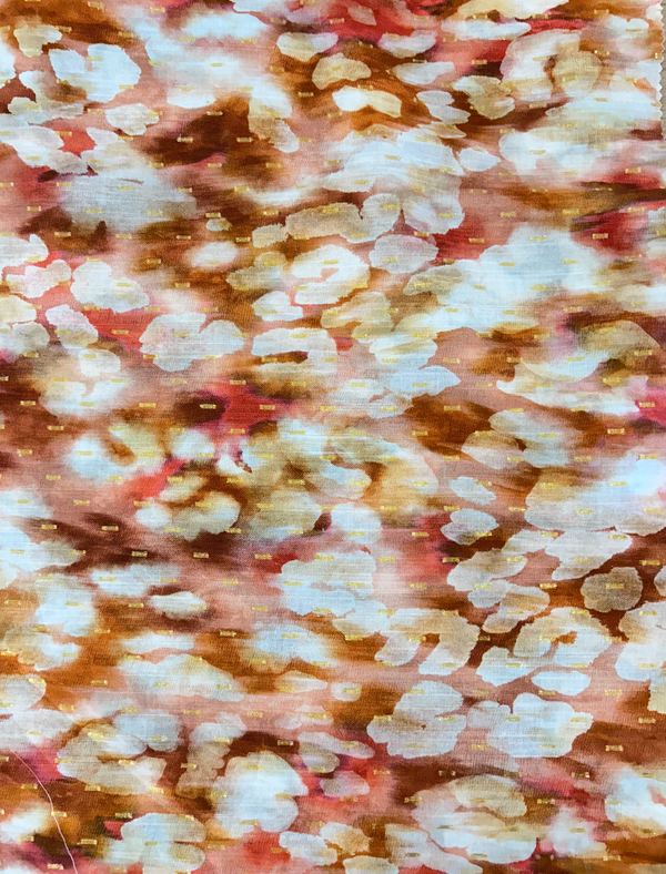 Printed Spanish Textured Cotton Voile (Metallic Thread) - Boiling Point