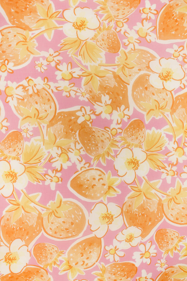 Printed Spanish Polyester Crinkle Chiffon - Strawberry Pie