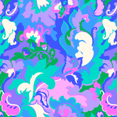 Printed Spanish Viscose Challis - Absolem Blue