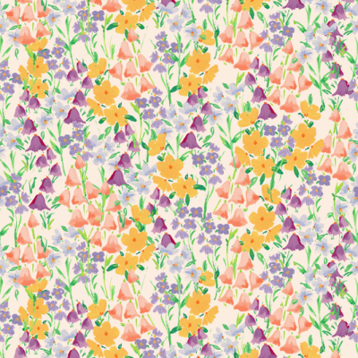 Printed Spanish Organic Cotton Voile - Swans Garden