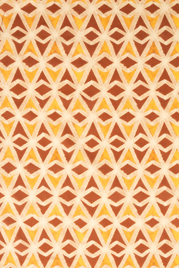 Printed Spanish Organic Cotton Voile - Terracotta Geo