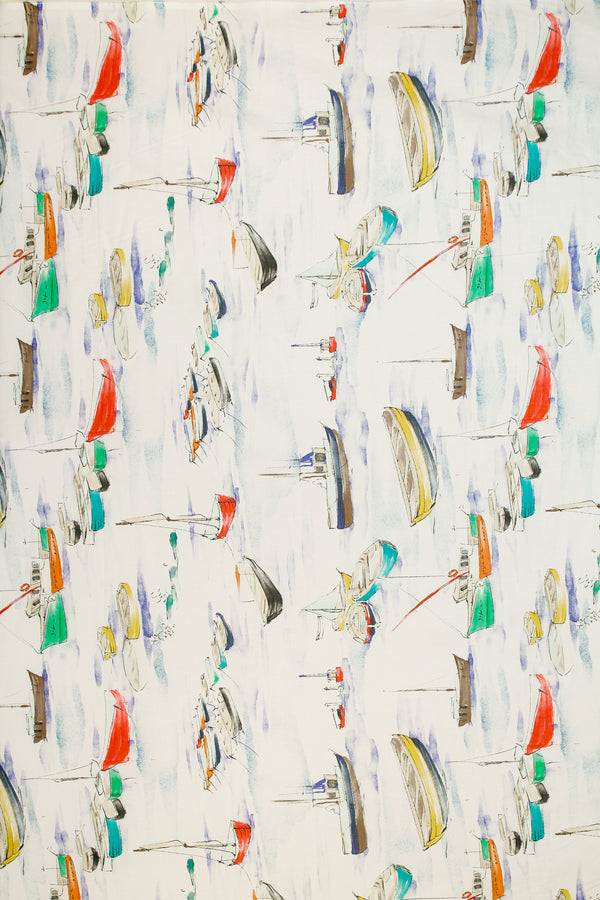 Printed Spanish Organic Cotton Voile - Smooth Sailing