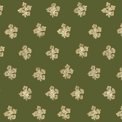 Printed Spanish Ecovero Viscose Linen - Small Bouquet olive